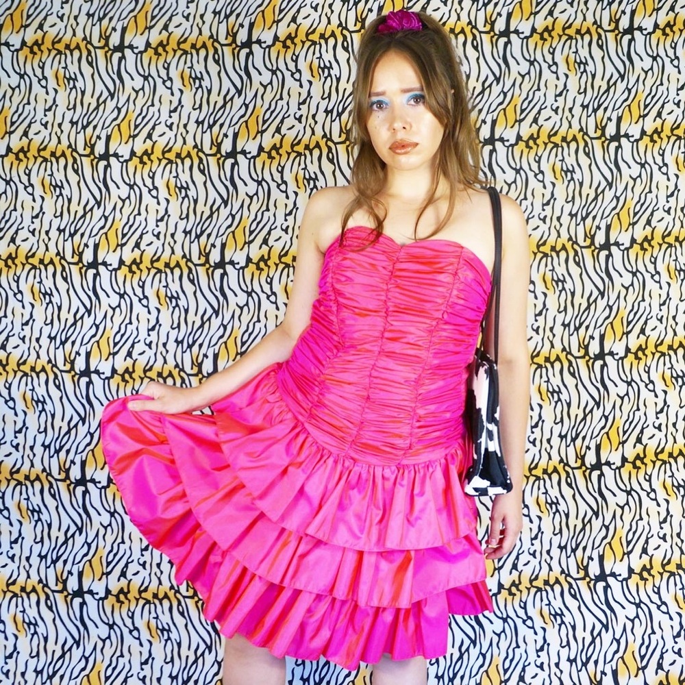 Vintage 80s Iridescent Prom Dress